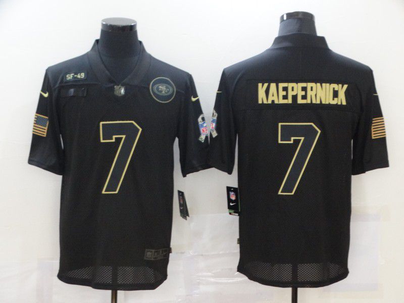 Men San Francisco 49ers #7 Kaepernick Black gold lettering 2020 Nike NFL Jersey->san francisco 49ers->NFL Jersey